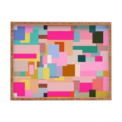 Daily Regina Designs Color Block Print Mid Century Rectangular Tray - Deny Designs