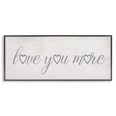 Stupell Industries Love You More Heart Icon Black Framed Giclee Art