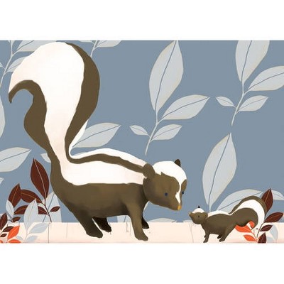 Oopsy Daisy's Sweet Skunks_Blue Canvas Wall Art - Size 14x10