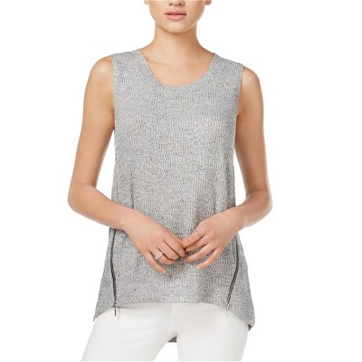 Rachel Roy Womens Space Dye Knit Blouse, Grey, Small