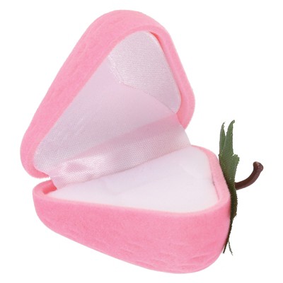 Unique Bargains Heart-shaped Handmade Magnetic Closure Ring Box Jewelry Storage