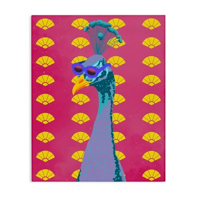 Stupell Industries Vibrant Mod Peacock Canvas Art