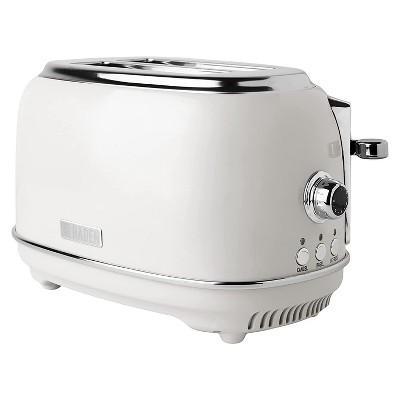 Haden Heritage 2 Slice Wide Slot Stainless Steel Toaster with Adjustable Browning Control & Non-Slip Feet, Ivory & Chrome