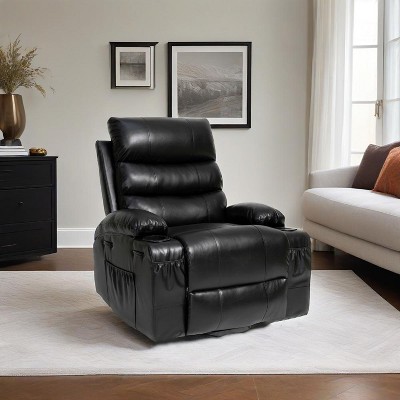 KTMBDW PU Leather Electric Power Lift Chair, Recliner Massage Chair, 8 point Vibration Massage and Lumber Heat, Cupholders