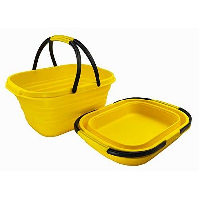 SAMMART 13L (3.4 Gallon) Collapsible Basket with Handle/Dual Handles