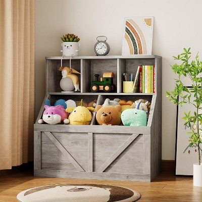 Kids Toy Storage Organizer, Kids Bookshelf and Toy Storage, Toddlers Bookshelf Toy Organizer