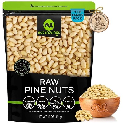 Premium Pine Nuts All Natural, Kosher, Vegan, Raw Pignolias by Nut Cravings