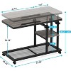 Tribesigns Height Adjustable End Table, C-Type Side Table with Wheels - 2 of 4
