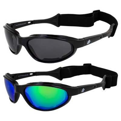 2 Pairs of Birdz Eyewear Sail Safety Goggles with Smoke, Green Lenses