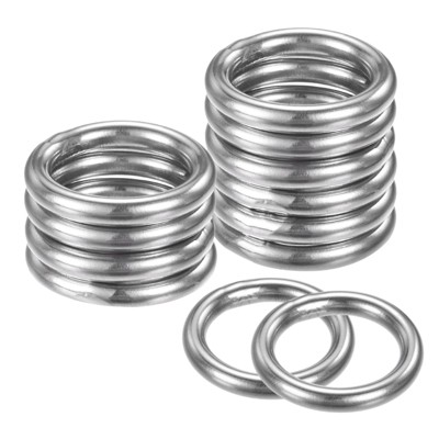 Unique Bargains Dream Catcher Stainless Steel Macrame Wreath Floral Round Metal O Rings 12 PCS