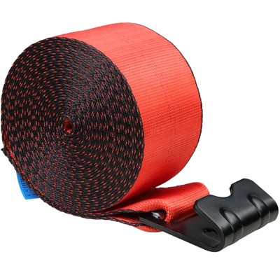 VEVOR Winch Straps, 4" x 30', 6000 lbs Load Capacity, 18000 lbs Breaking Strength, Truck Straps with Flat Hook, Red (10 Pack)