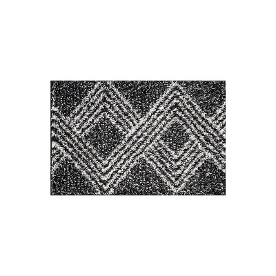 World Rug Gallery Abstract Geometric Shag Rug – Anthracite Dark Gray – Medium Pile Rug – Kid & Pet Friendly