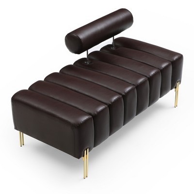 53.2" Modern Entryway Ottoman Bench with Adjustable Backrest, PU Upholstered End of Bed Bench Window Sofa Stool Footrest or Entryway Dining Room