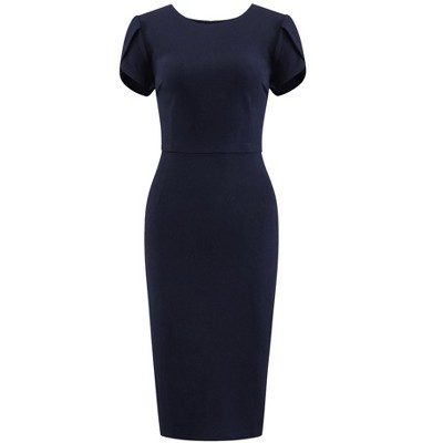 INSPIRE CHIC Women's Wear to Work Sheath Petal Sleeve Elegant Office Pencil Dress