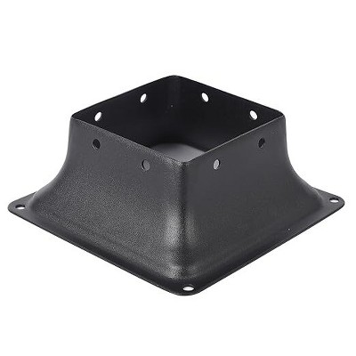 Heavy Duty Powder-Coated Post Anchor, Deck Post Brackets Support Deck Base Plate Pergola Brackets Fence Kit Mailbox Mount, Black