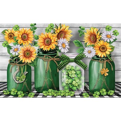 Briarwood Lane St. Patricks Day Doormat 30x18 Indoor Outdoor Irish Mason Jars St. Patrick's Day For St. Patricks Day Doormat