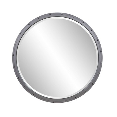 Howard Elliott Fordham Metal Framed Industrial Mirror with Rivet Details
