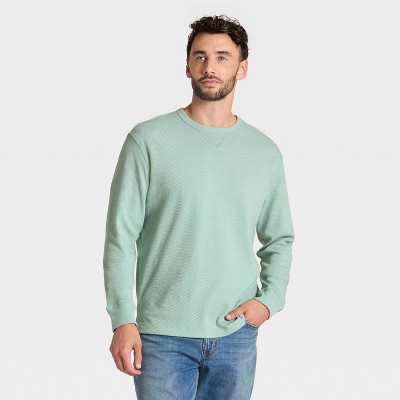 Men's Vintage Textured Crewneck Long Sleeve Shirt - Goodfellow & Co™