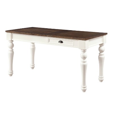 Joanna Lift Top Desk Ivory/Mocha - Steve Silver Co.: Farmhouse Style, Adjustable Height with Drawer