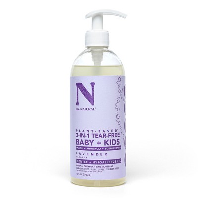 Dr. Natural 3-in-1 Tear-Free Baby Plus Kids Soap - Head-to-Toe Baby Soap and Baby Shampoo - Sensitive Skin Moisturizing Body Wash - Lavender - 16 oz