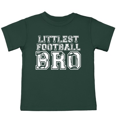 The Juniper Shop Littlest Football Bro Toddler Short Sleeve Tee - 3T - Forest