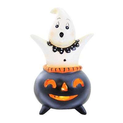 Halloween 5.75 In Cutie Ghost Figurine Halloween Figurine , Lighted Halloween Decor Light Up Cauldron (1PC)