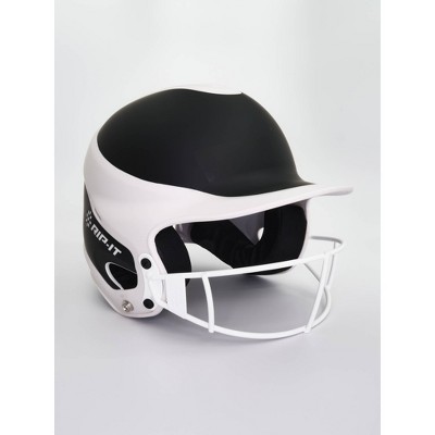 RIP-IT Vision Pro Matte Two Tone Softball Batting Helmet - Black/White S/M