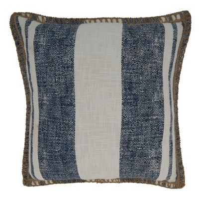 Saro Lifestyle Striped Whipstitch Throw Pillow With Down Filling