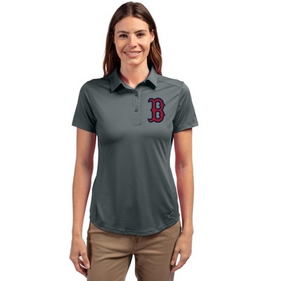 Boston Red Sox Cutter & Buck Prospect Eco Textured Stretch Recycled Womens Short Sleeve Polo