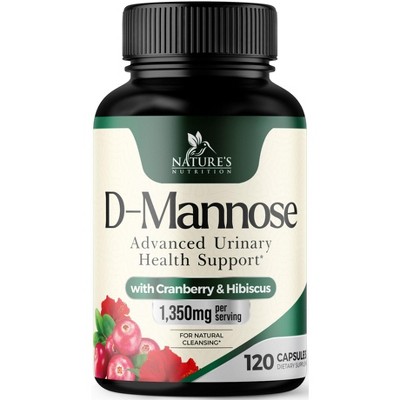 D-Mannose 1350mg with Cranberry Extra Strength Natural Urinary Health Support - 60 Capsules;120 Capsules;180 Capsules