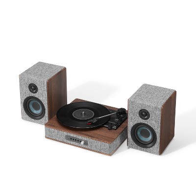 Crosley Aria Shelf System Vinyl Record Player- Gray