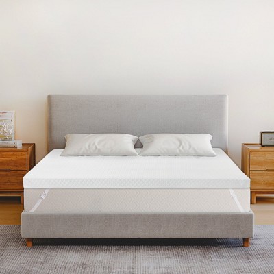 EGOHOME 3” Cooling Gel Memory Foam Mattress Topper with Removable Cover and Adjustable Straps