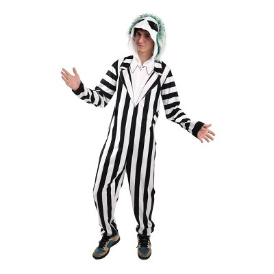 Beetlejuice Betelgeuse Men's Hooded Onesie Costume Union Suit
