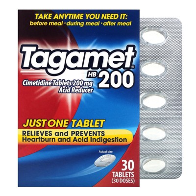 Tagamet HB200 Acid Reducer, 200 mg, 30 Tablets