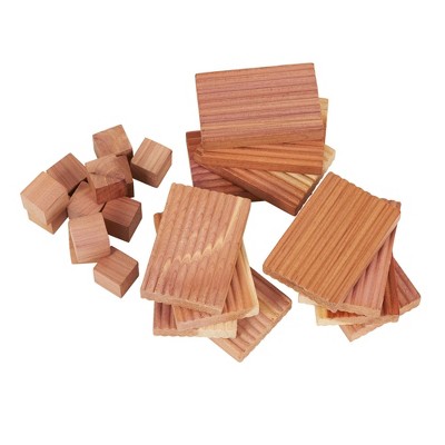 Household Essentials 24pc Cedar Value Pack For Drawers And Closets Natural: Moth Repellent Blocks & Chips for Garment Storage