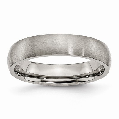 Black Bow Jewelry Titanium 5mm Brushed Domed Comfort Fit Band