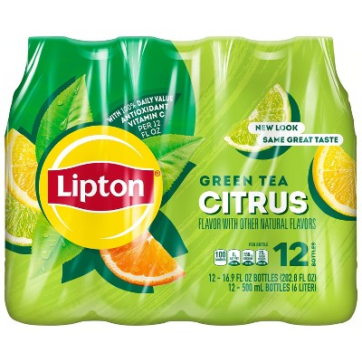 Lipton Citrus Iced Green Tea - 12pk/16.9 fl oz Bottles