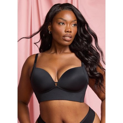 She's Waisted Women's 360Support Wireless Plunge Bra Back Smoothing