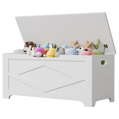 39.4" Storage Chest, Toy Box with 2 Safety Hinges, Storage Bench with Storage, Shoe Bench, Supports 300 lb, for Living Room, Entryway