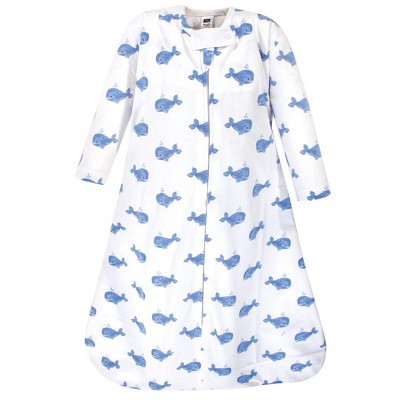 Hudson Baby Infant Boys Long Sleeve Cotton Jersey Sleeping Bag, Blue Whale