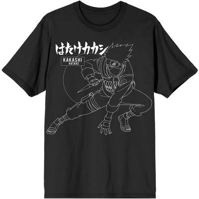 Naruto Shippuden Kakashi Hatake Graphic Men's Black T-shirt