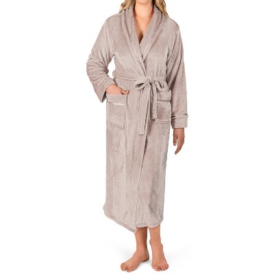 PAVILIA Fleece Robe For Women, Plush Warm Bathrobe, Fluffy Soft Spa Long Lightweight Fuzzy Cozy, Satin Trim