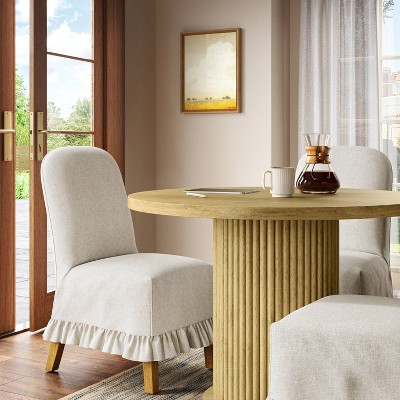 Rounded Back Slipcovered Dining Chair with Ruffle - Threshold™