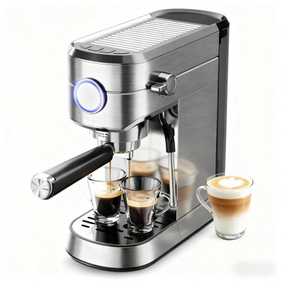 Kismile Espresso Machine, 20 Bar Espresso Maker with Milk Frother Steam Wand & 40oz Removable Water Tank, Stainless Steel