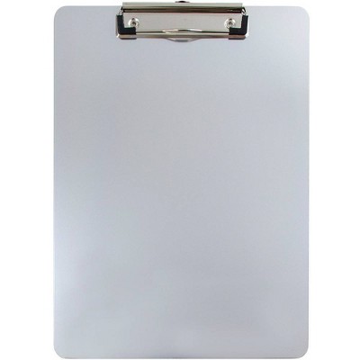 JAM Paper 9" x 12.5" Aluminum Clipboards with Low Profile Metal Clip - Letter Size - Silver: Desk Organizer, Stationery