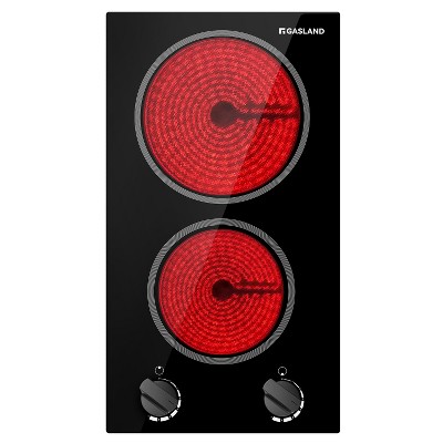 GASLAND CH30BS 12'' 2 Burners Built-in Ceramic Electric Cooktop, 240 V 3000 W, Knob Control