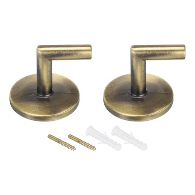 Unique Bargains Zinc Alloy Wall Mounted Screw Hooks Rust Resistant Curtain Holdback 2 Pcs