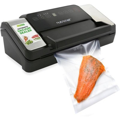 NutriChef Automatic Vacuum Sealer with Dual Sealing, Roll Cutter - Black