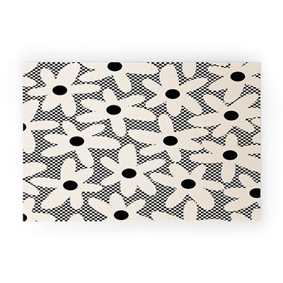 Kierkegaard Design Studio Daisy Time Retro Floral Checks Looped Vinyl Welcome Mat - Society6