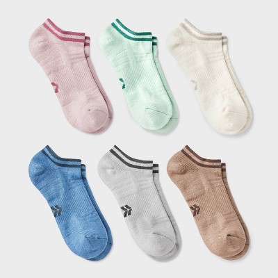 Women's Striped Cushioned 6pk Athletic No Show Socks - All In Motion™ 4-10